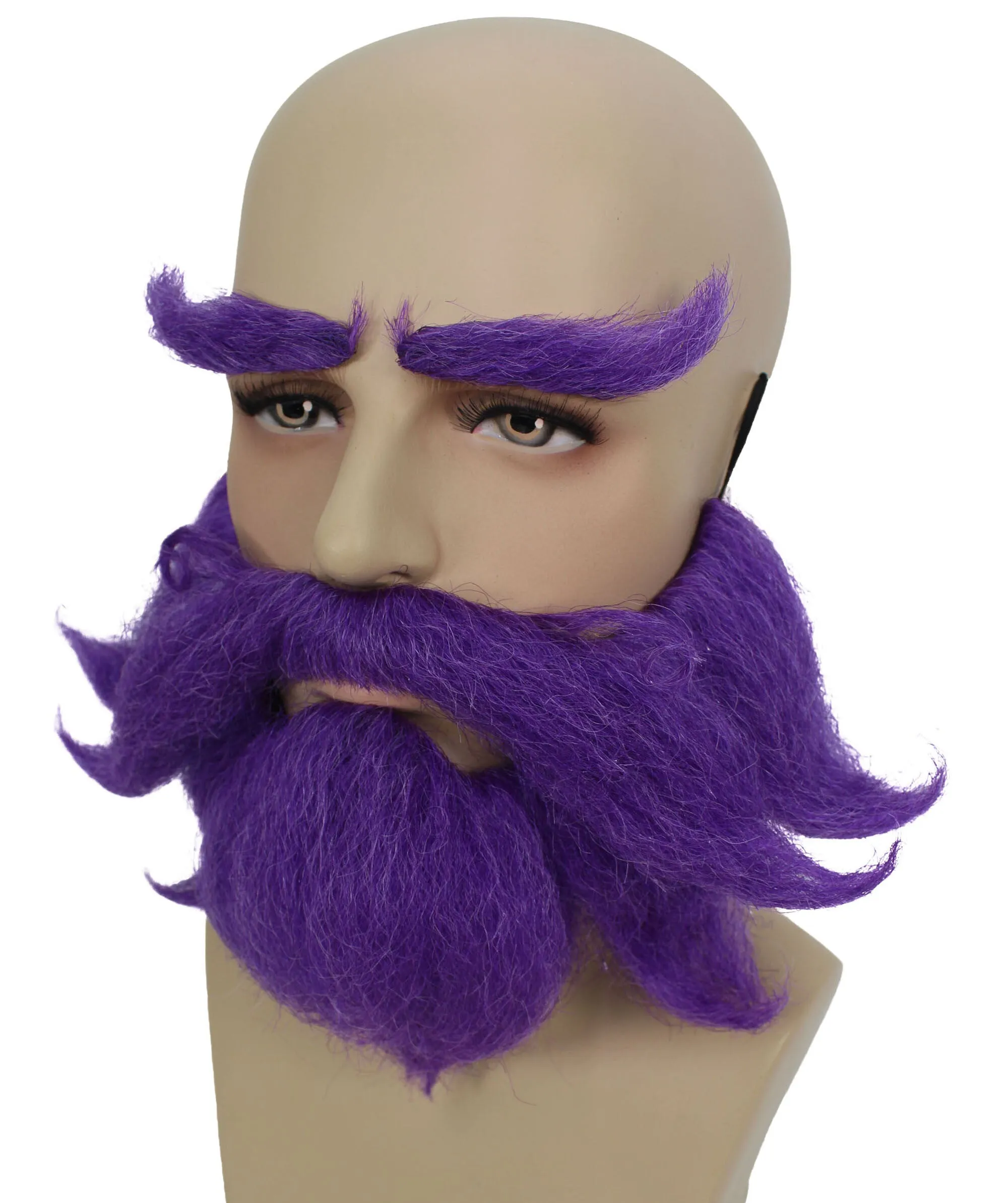 Adult Men's Cowboy Cartoon Purple Mustache and Beard| Perfect for Halloween| Flame-retardant Synthetic Fiber