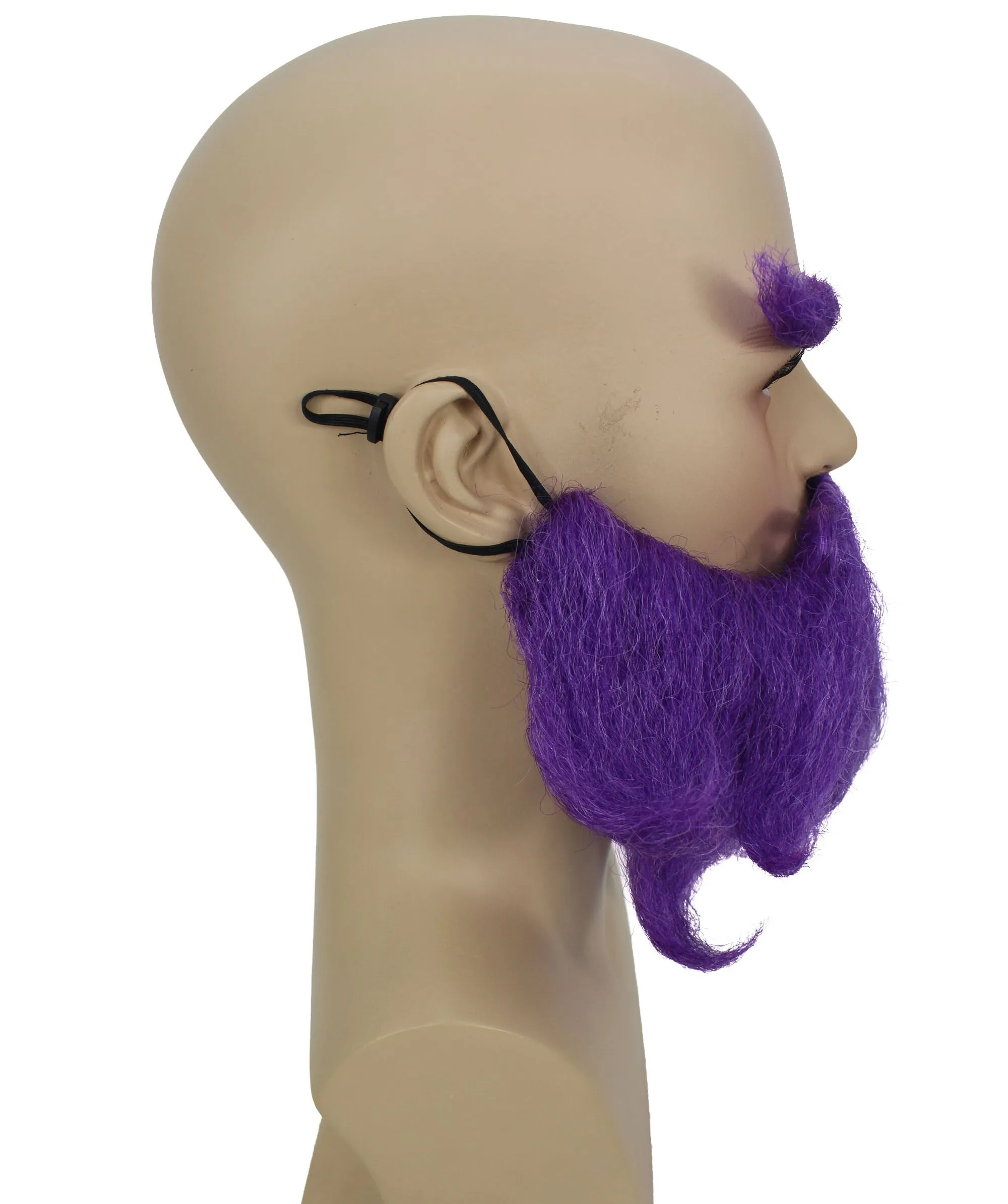 Adult Men's Cowboy Cartoon Purple Mustache and Beard| Perfect for Halloween| Flame-retardant Synthetic Fiber