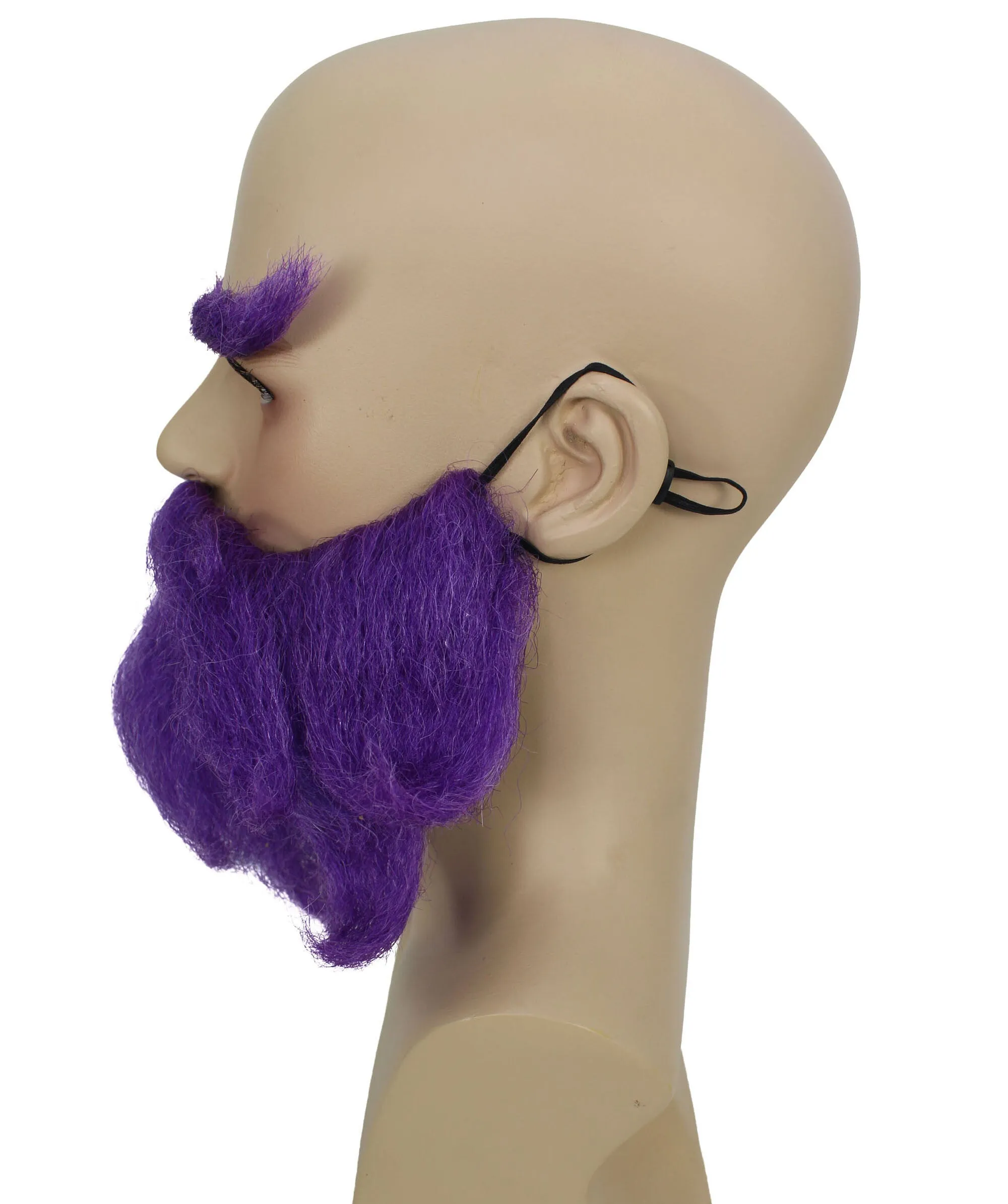 Adult Men's Cowboy Cartoon Purple Mustache and Beard| Perfect for Halloween| Flame-retardant Synthetic Fiber