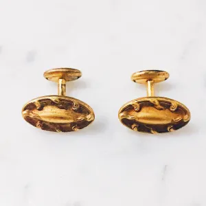 Antique Edwardian Repousse Gold-filled Cufflinks