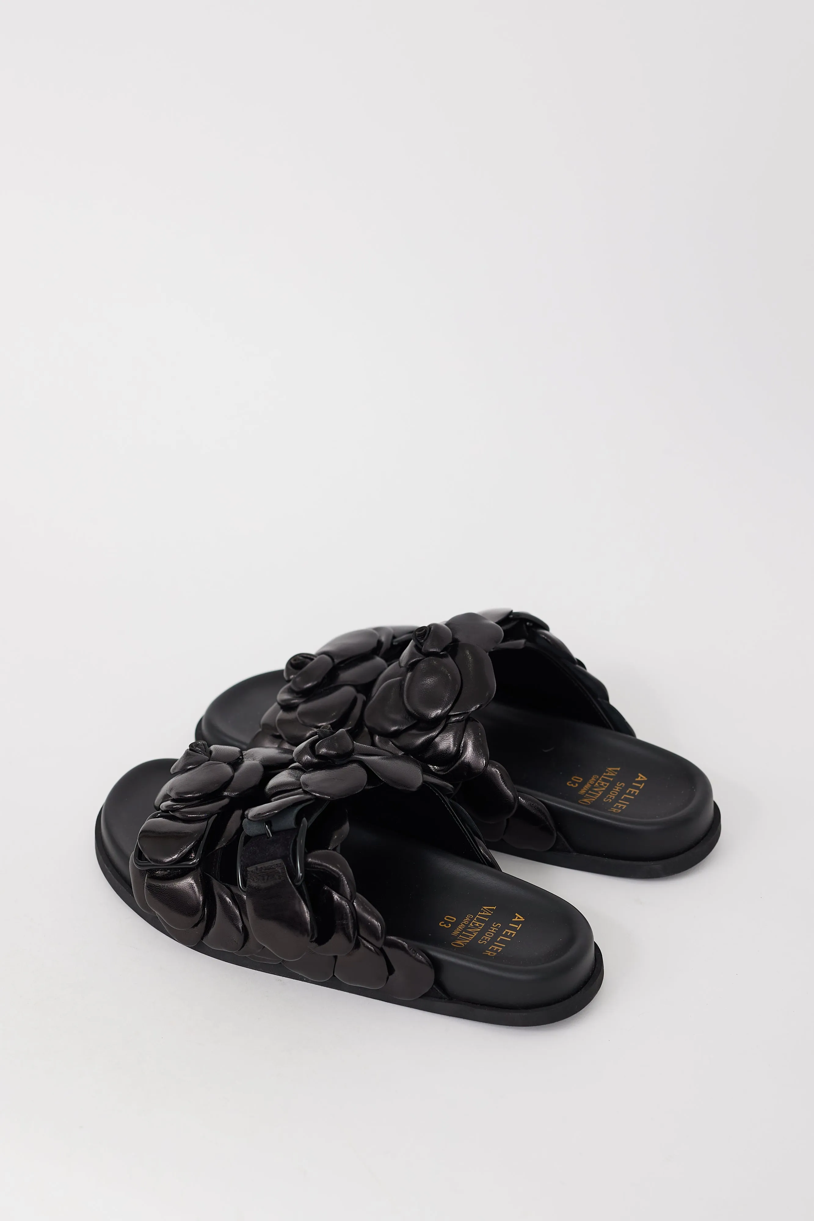 Atelier 03 Black Leather Rose Edition Sandal