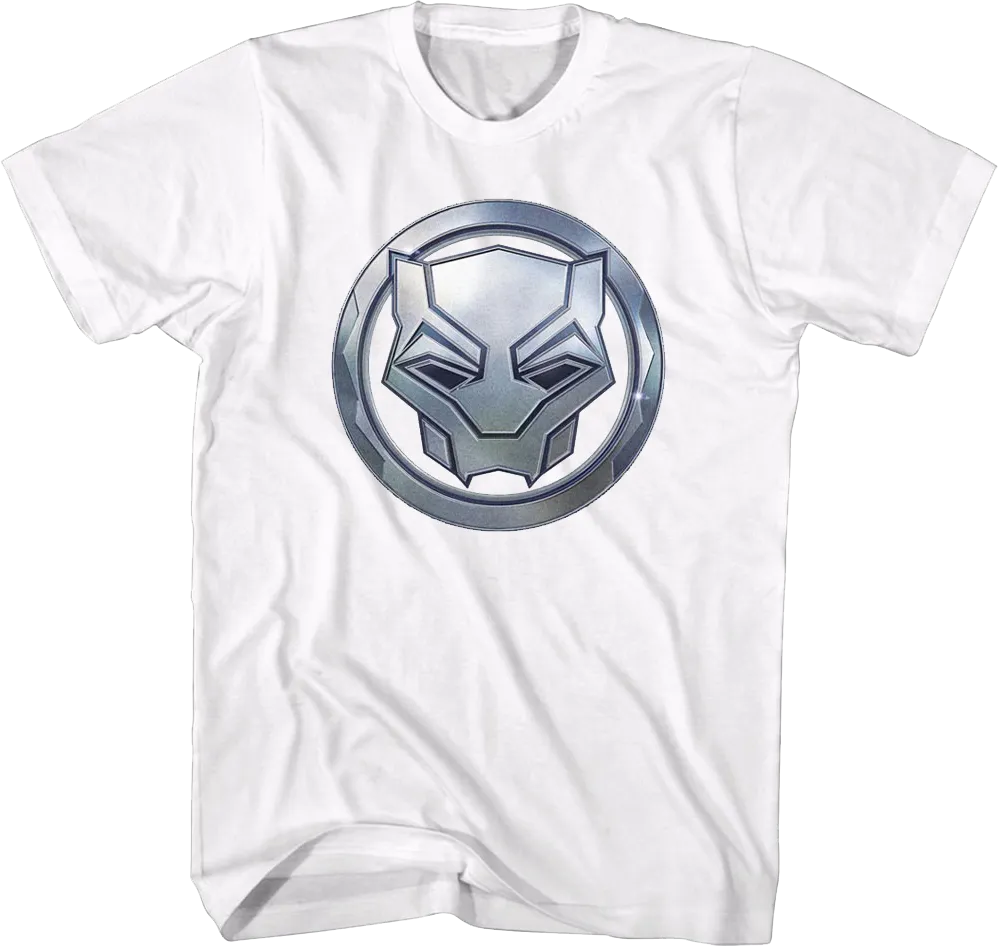 Black Panther Faux Chrome Logo Marvel Comics T-Shirt