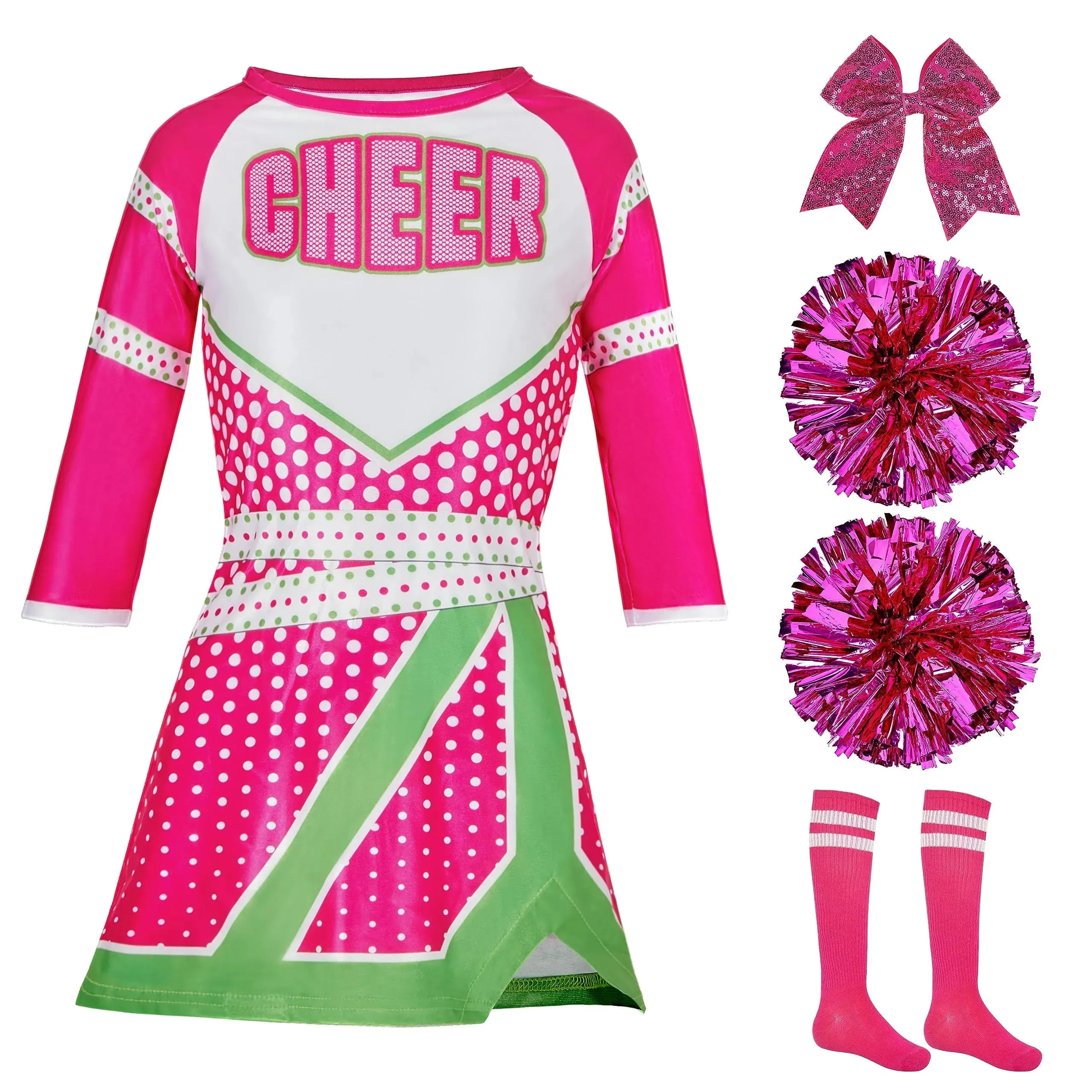 Cheerleader Costume for Girls with Long Sleeves