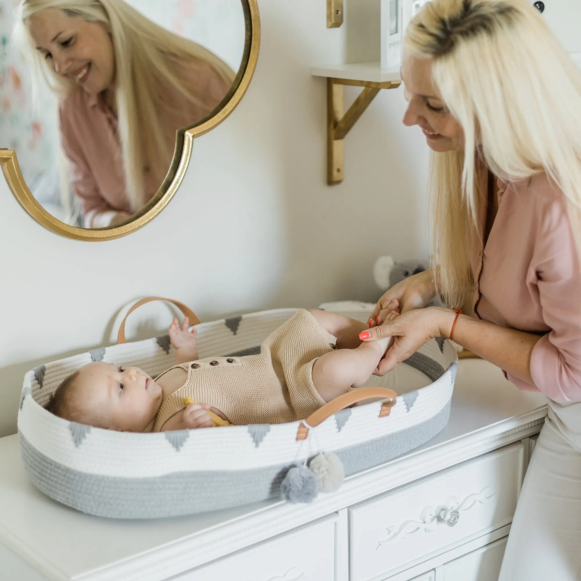 Cotton Rope Baby Changing Basket Set