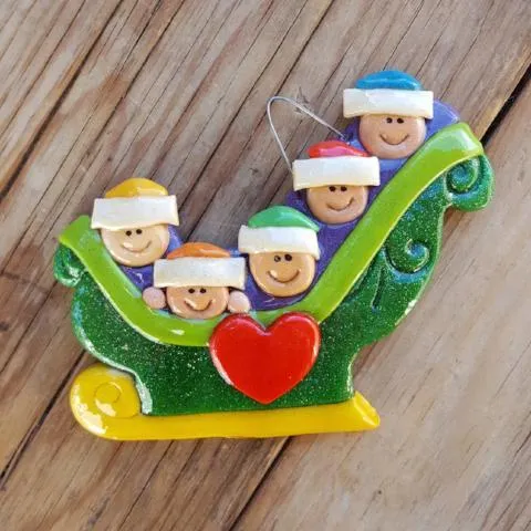 Family Sleigh Christmas Ornament