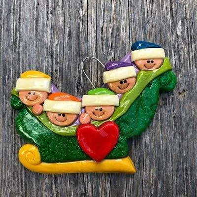 Family Sleigh Christmas Ornament