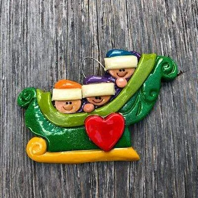 Family Sleigh Christmas Ornament