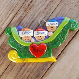 Family Sleigh Christmas Ornament