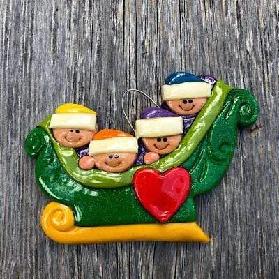 Family Sleigh Christmas Ornament