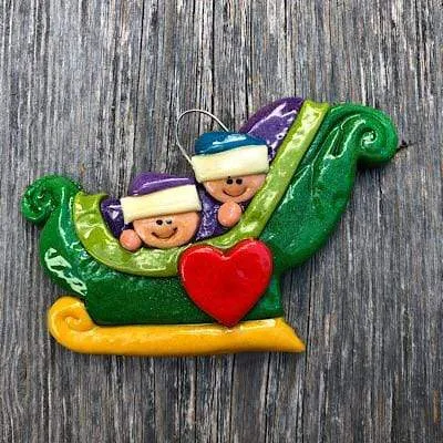 Family Sleigh Christmas Ornament