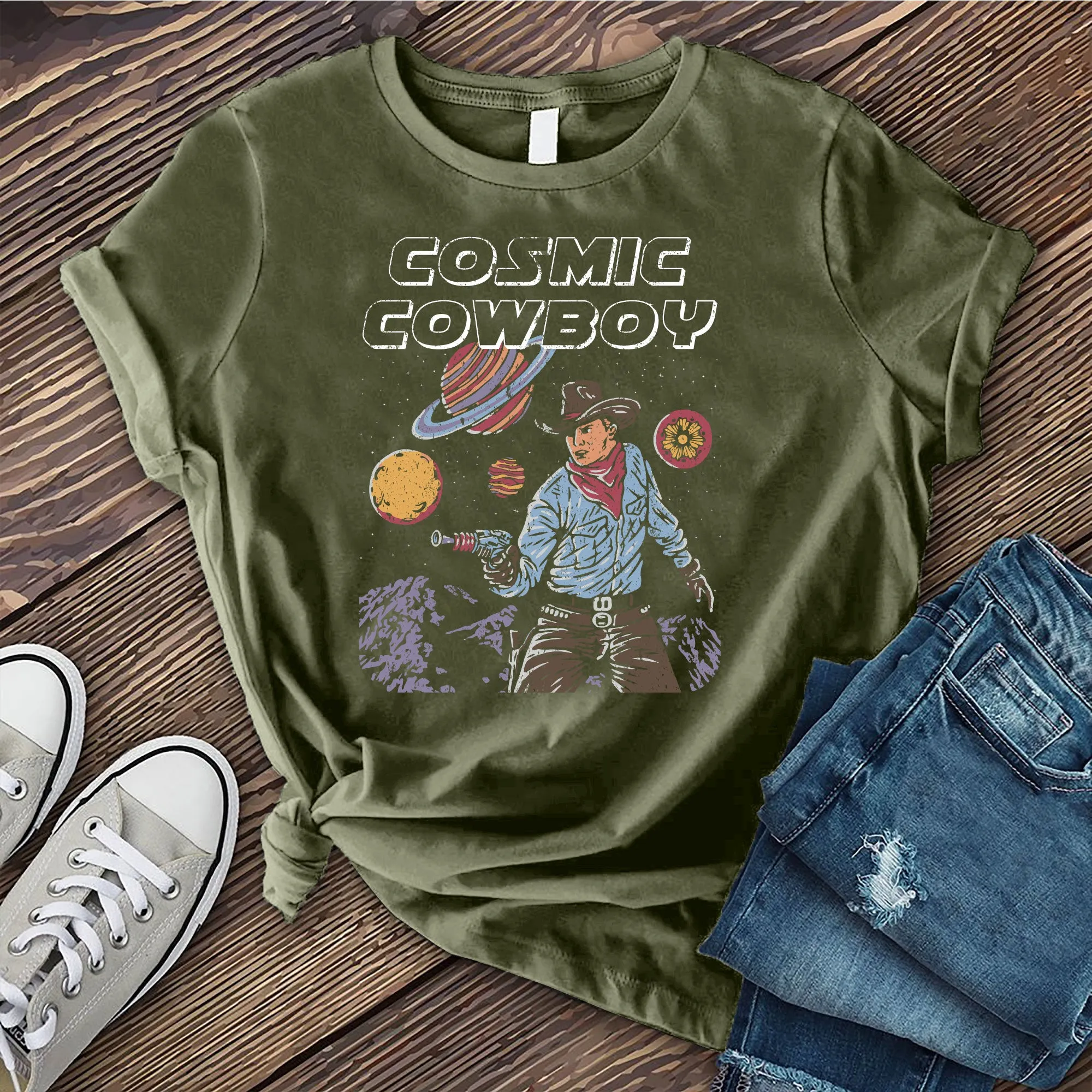 Flat Cosmic Cowboy T-shirt