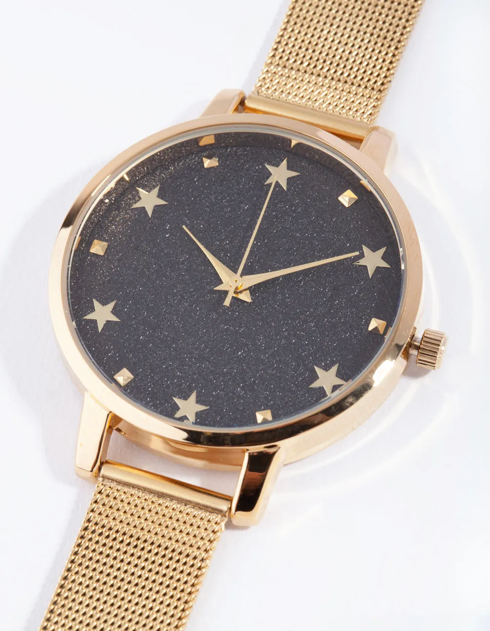 Gold Star Glitter Mesh Watch