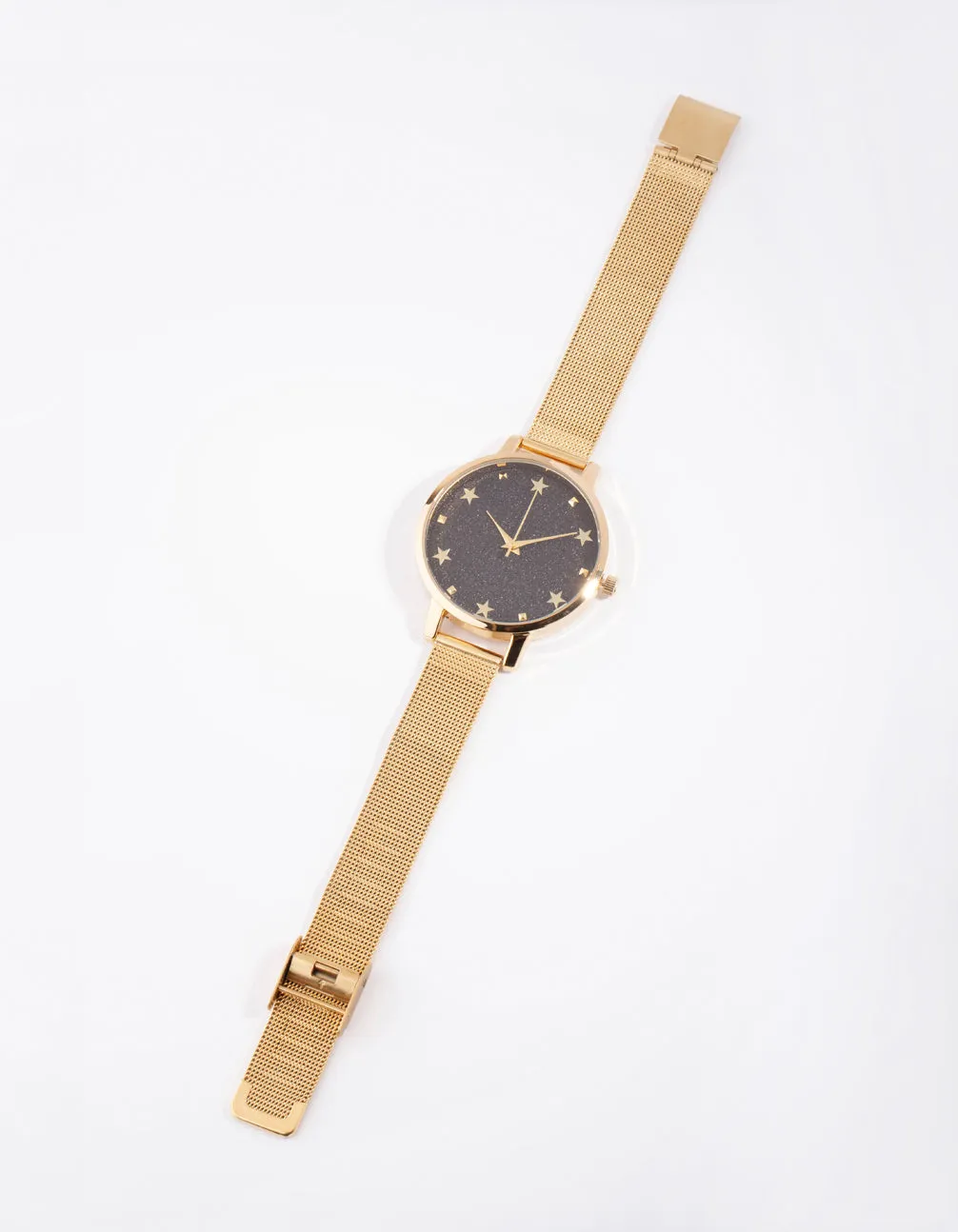 Gold Star Glitter Mesh Watch