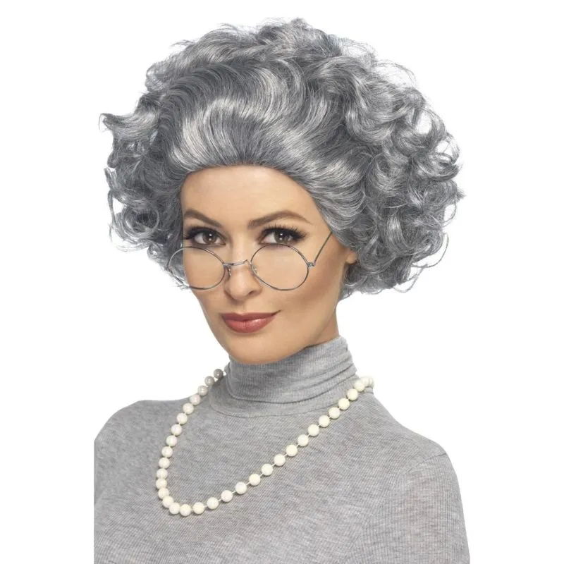 Granny Kit Wig, Glasses & Necklace