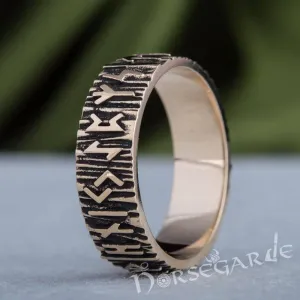 Handcrafted Elder Futhark Runic Band - Bronze