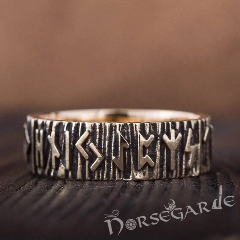 Handcrafted Elder Futhark Runic Band - Bronze