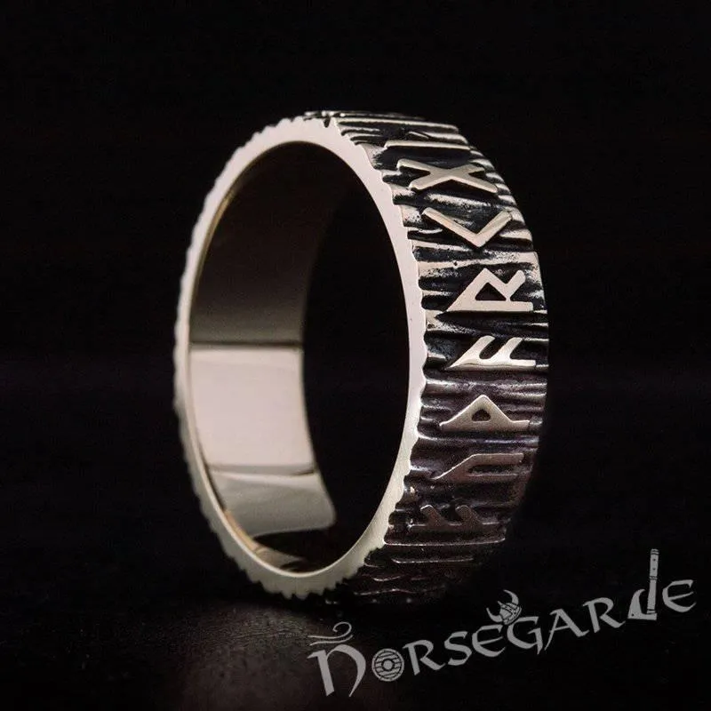 Handcrafted Elder Futhark Runic Band - Bronze