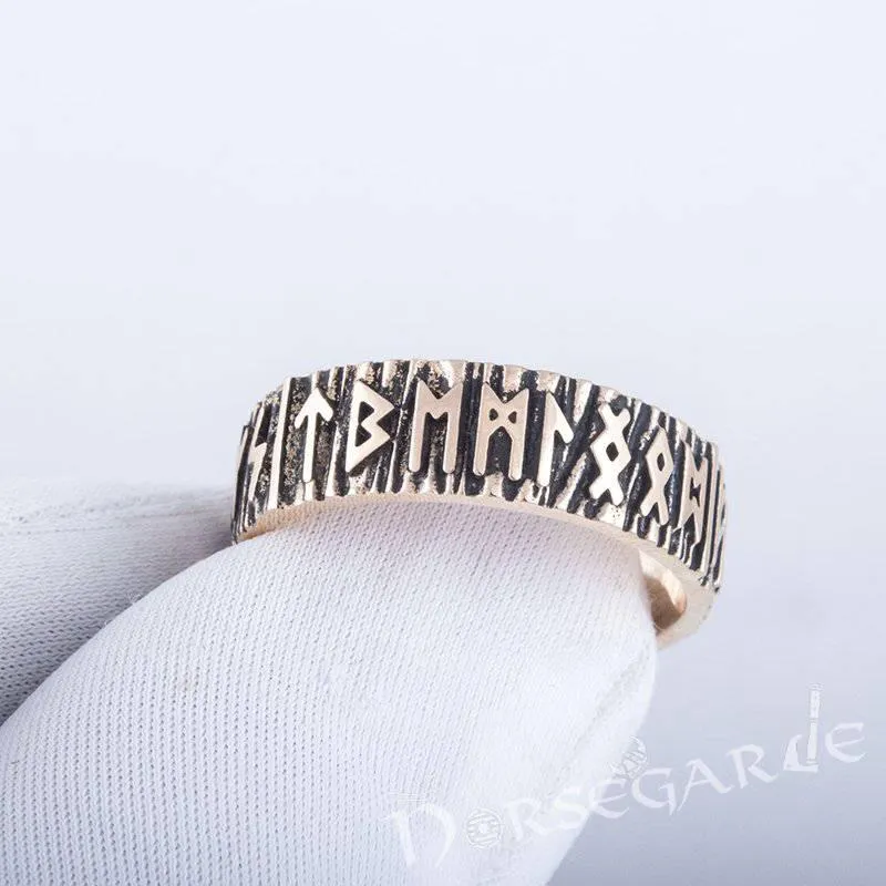 Handcrafted Elder Futhark Runic Band - Bronze