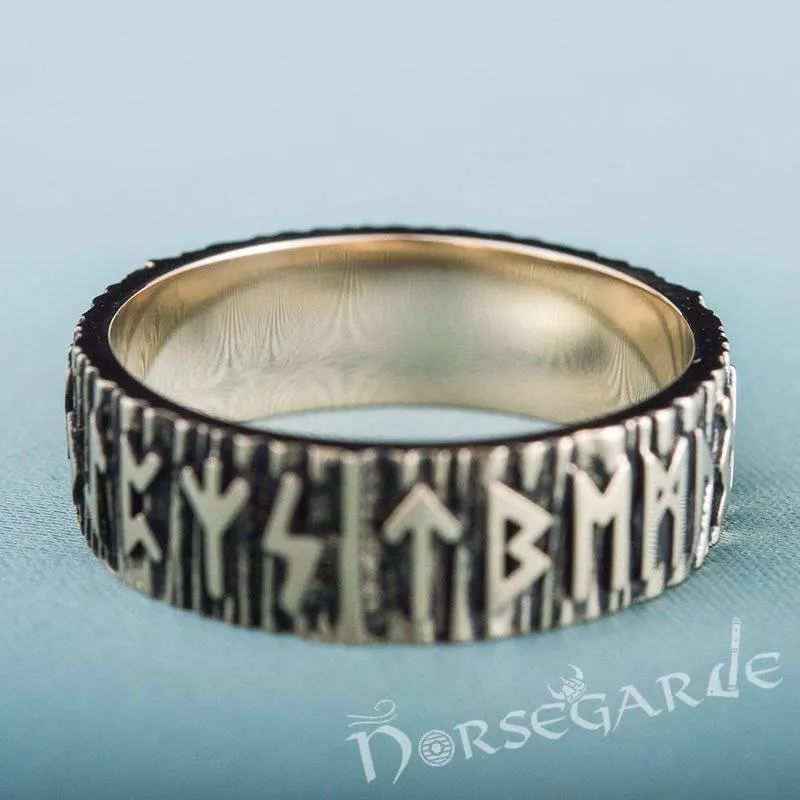 Handcrafted Elder Futhark Runic Band - Bronze