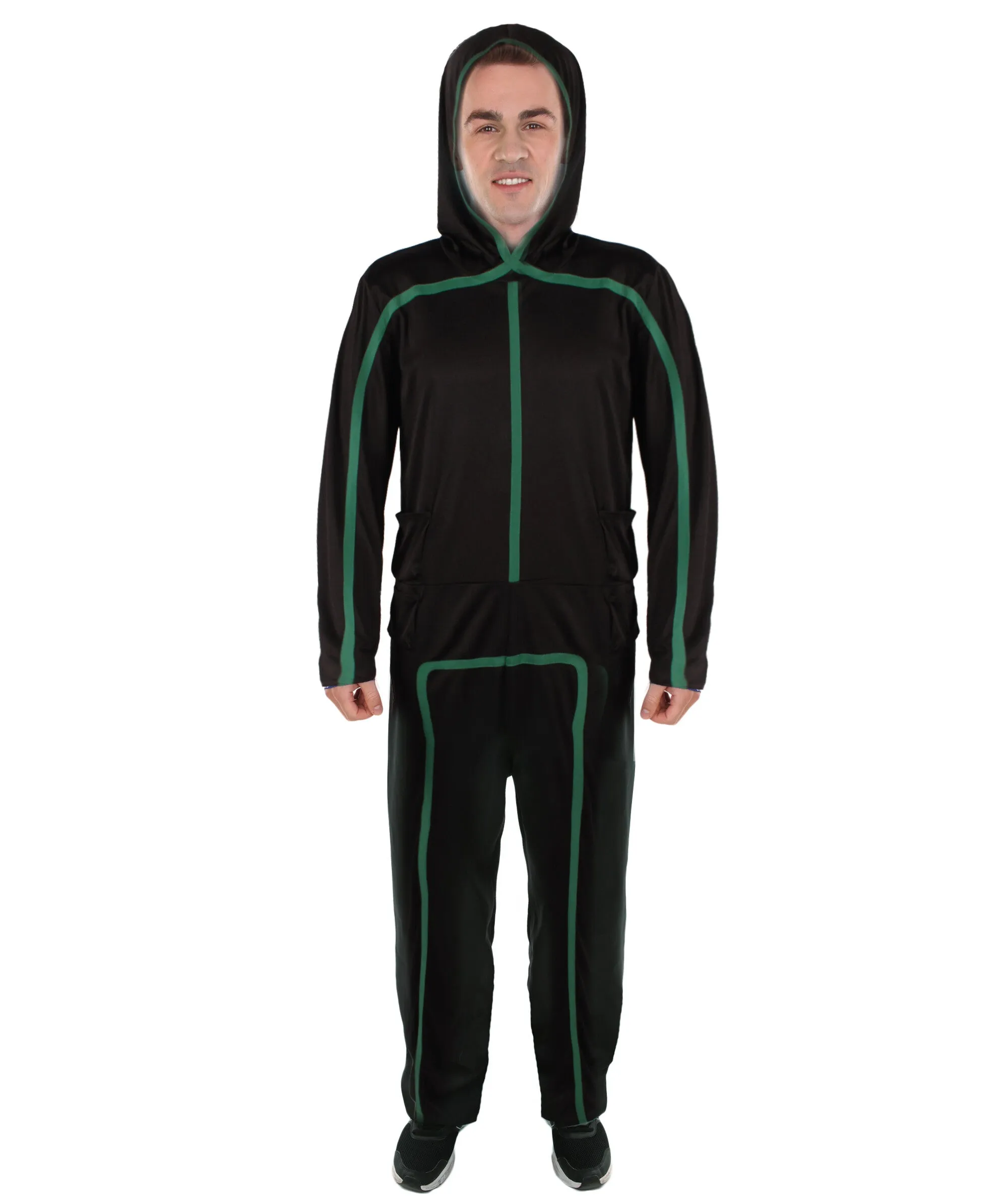 HPO Adult Men's Stick Figure Full Costume I Perfect for Halloween I Flame-retardant Synthetic Fabric