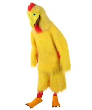 HPO Yellow and Red Chicken Costume with Mask  - Long Synthetic Fibers Bundle