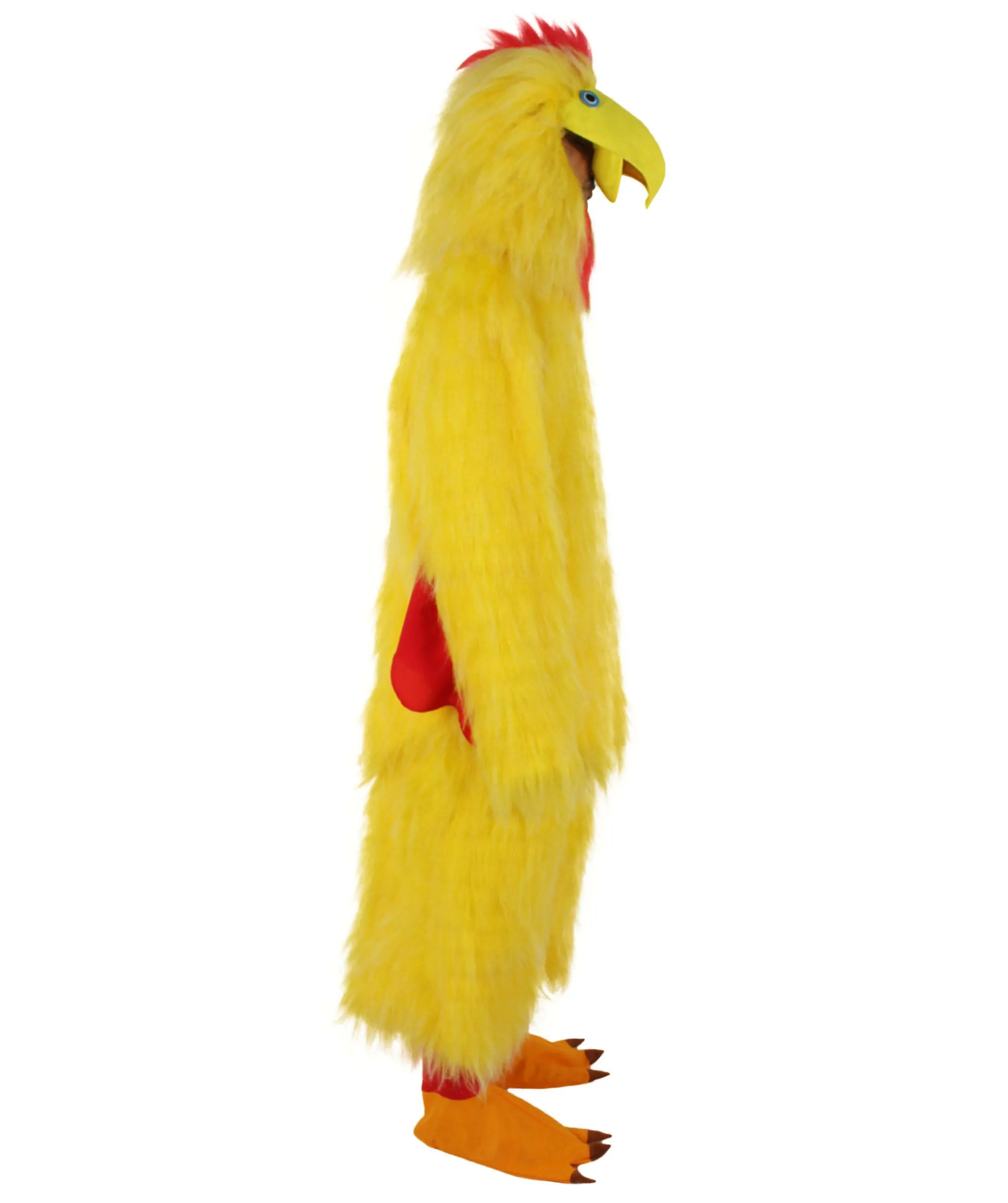 HPO Yellow and Red Chicken Costume with Mask  - Long Synthetic Fibers Bundle