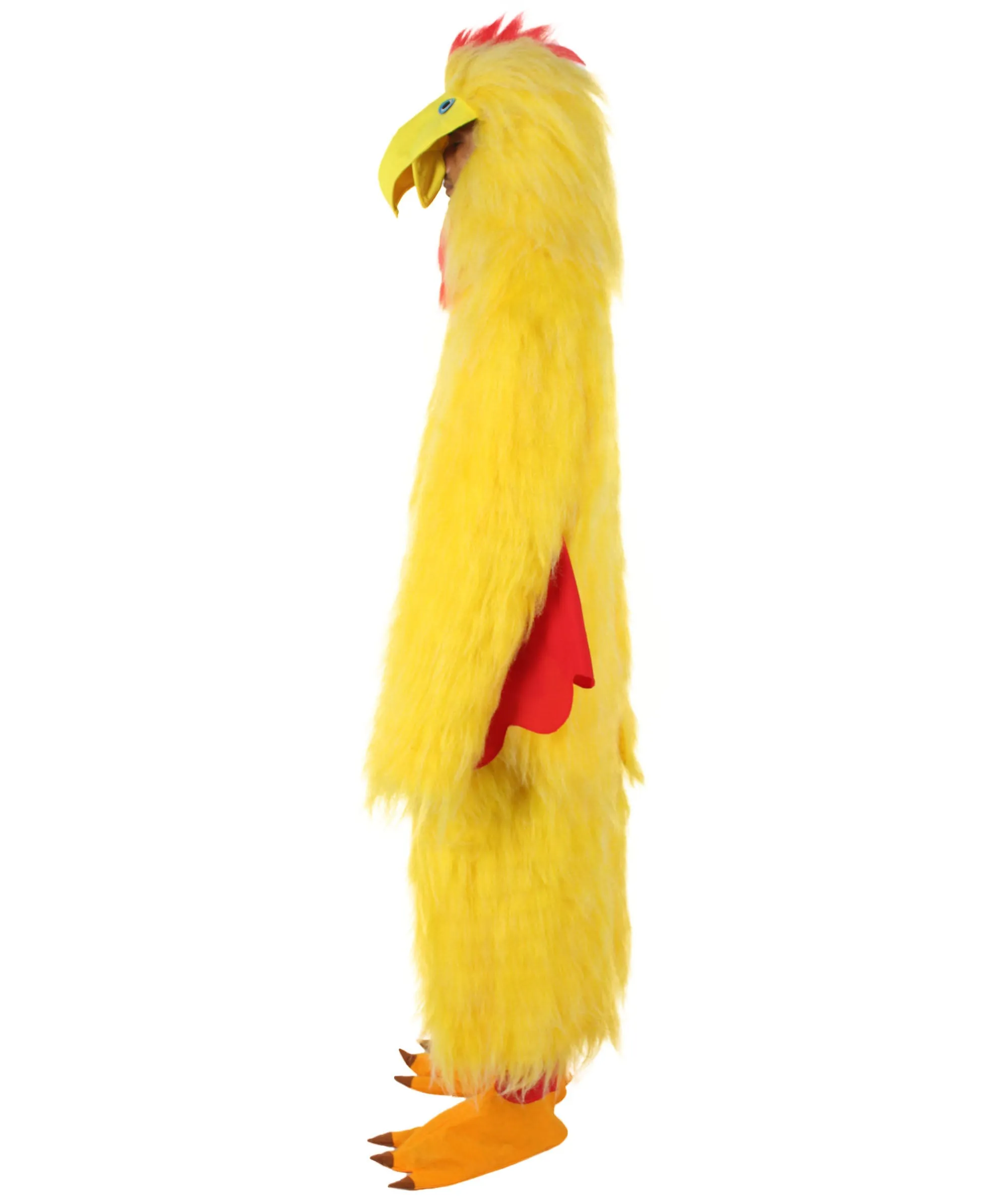 HPO Yellow and Red Chicken Costume with Mask  - Long Synthetic Fibers Bundle