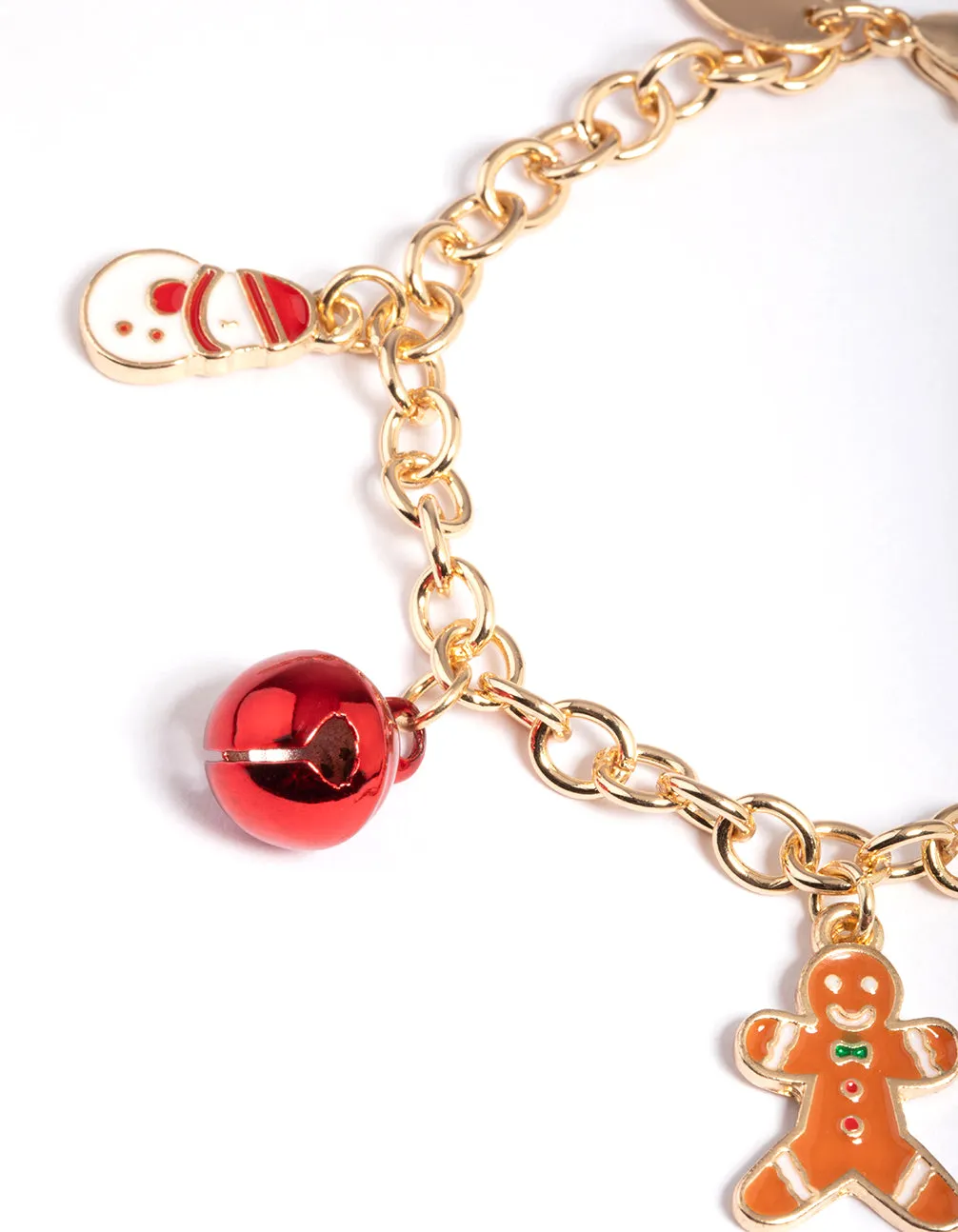 Kids Gold Gingerbread Charm Bracelet