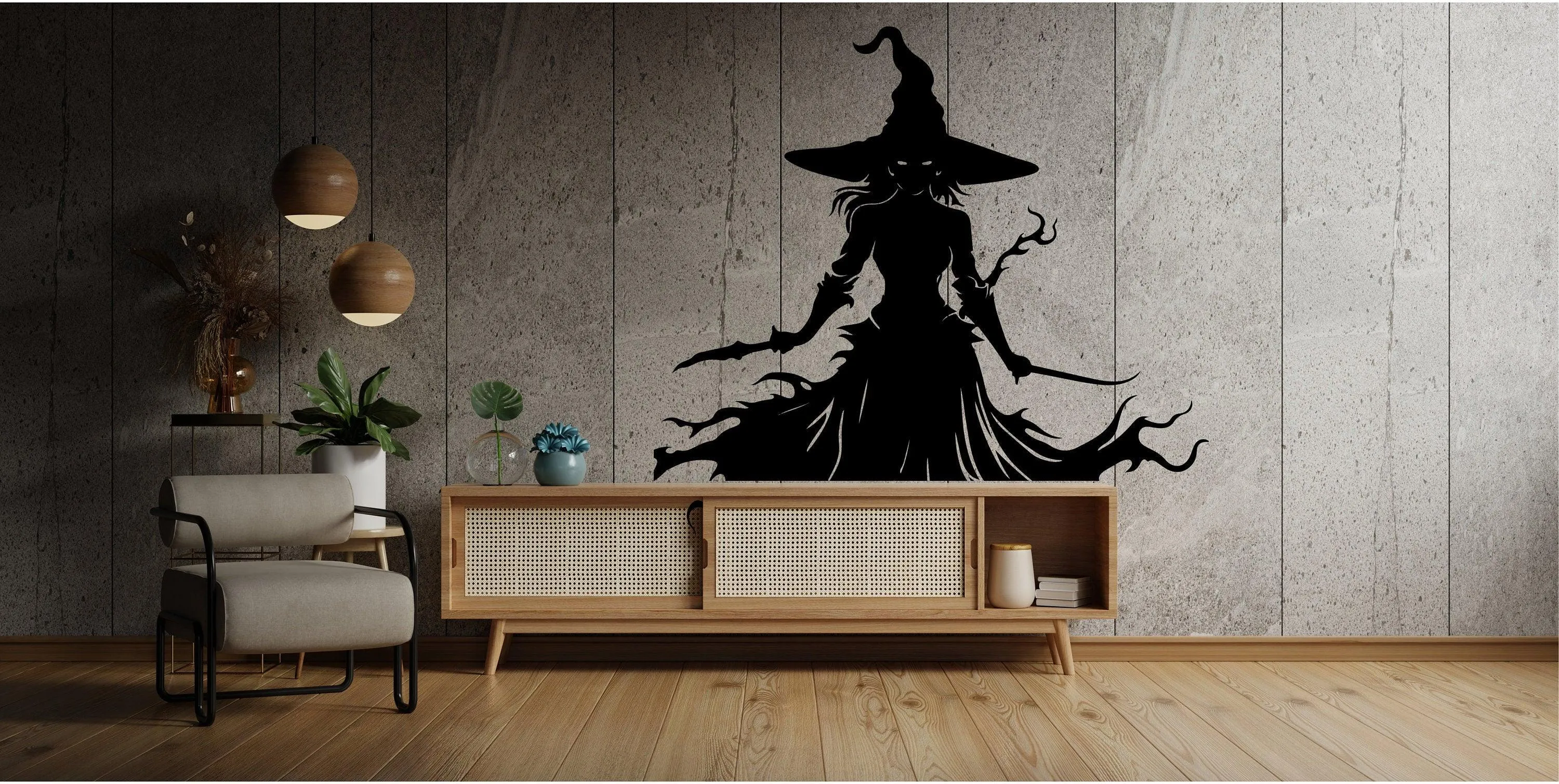 Knife-Wielding Warrior Witch Decal