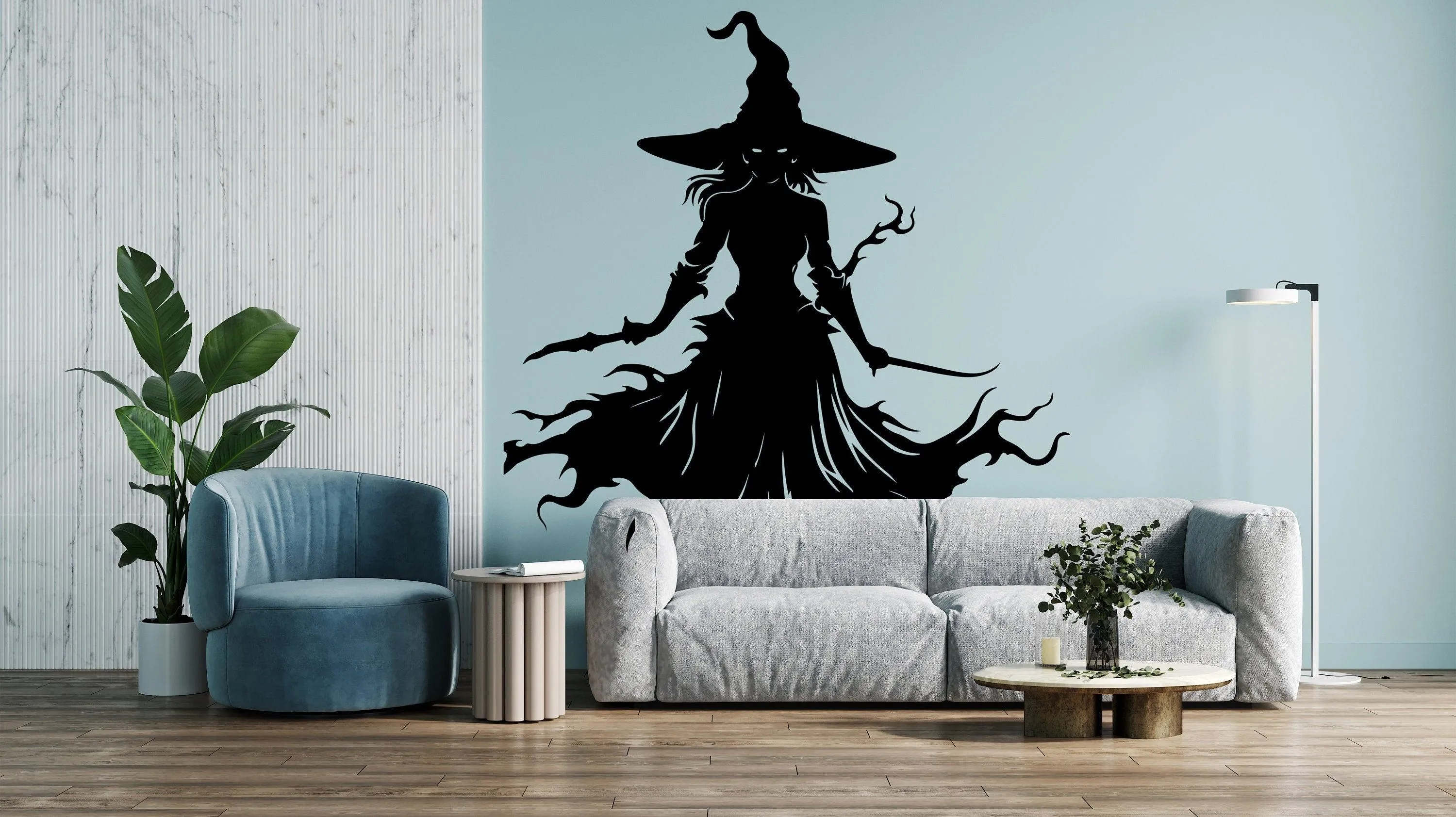 Knife-Wielding Warrior Witch Decal