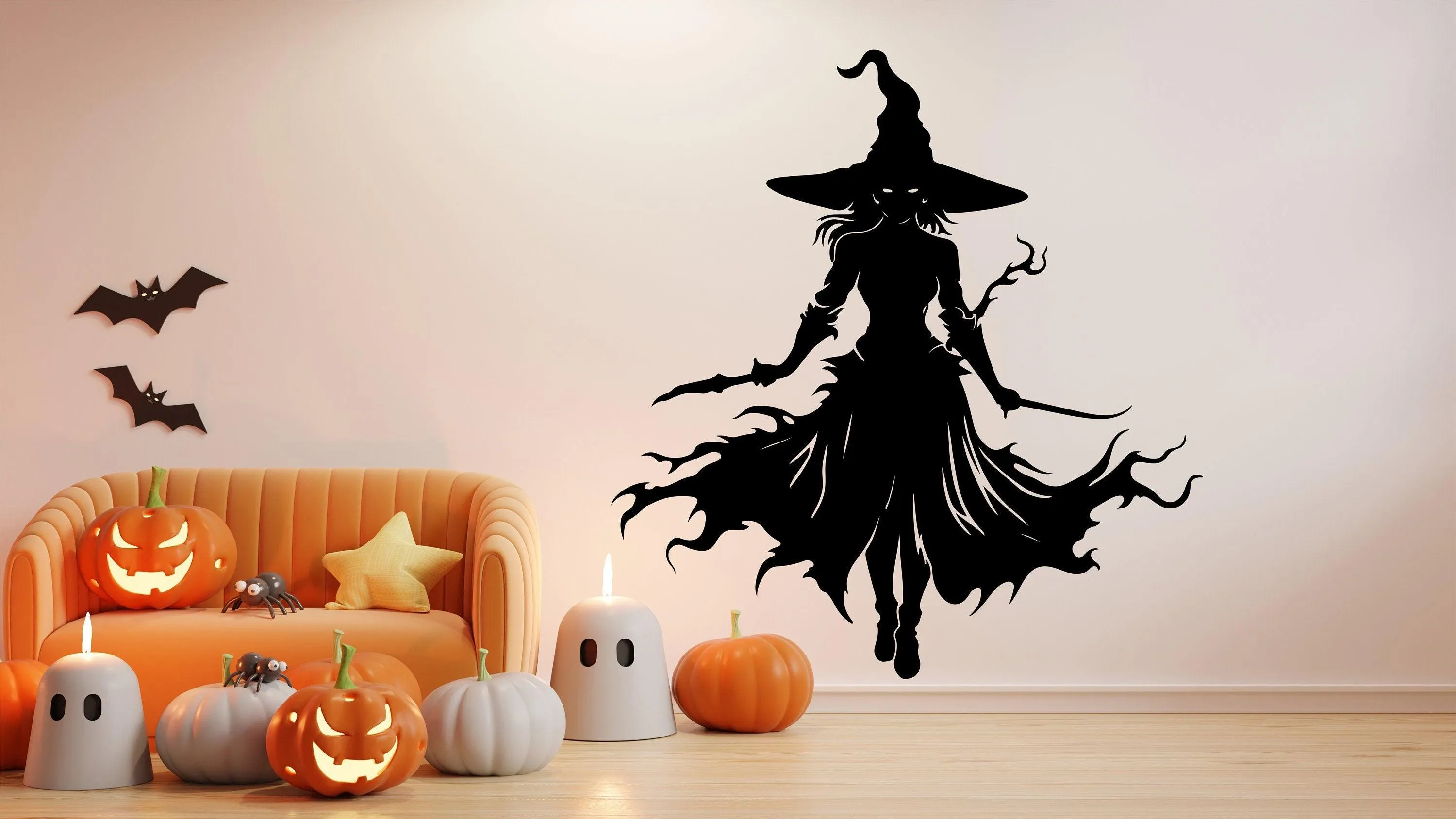 Knife-Wielding Warrior Witch Decal