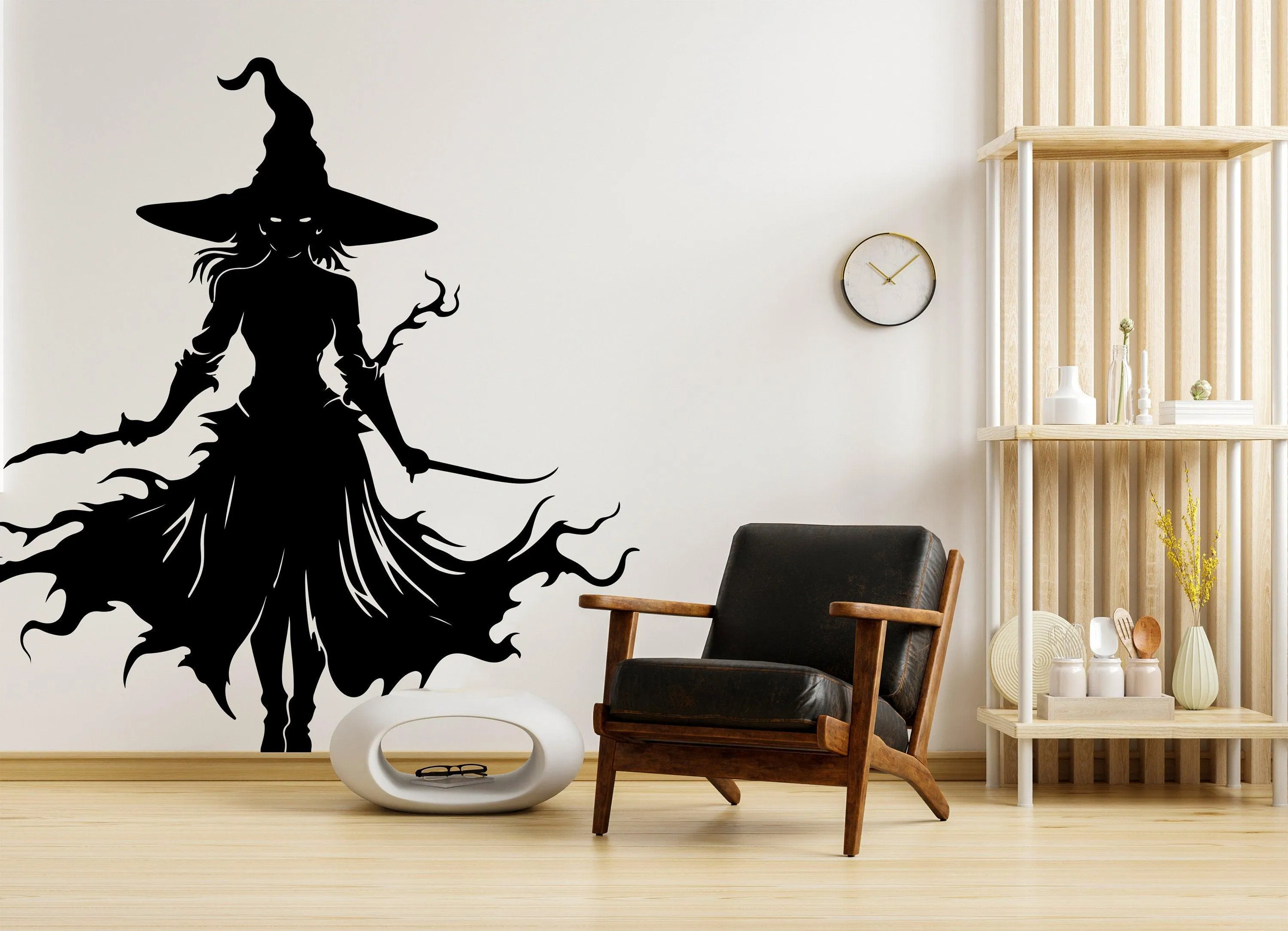 Knife-Wielding Warrior Witch Decal