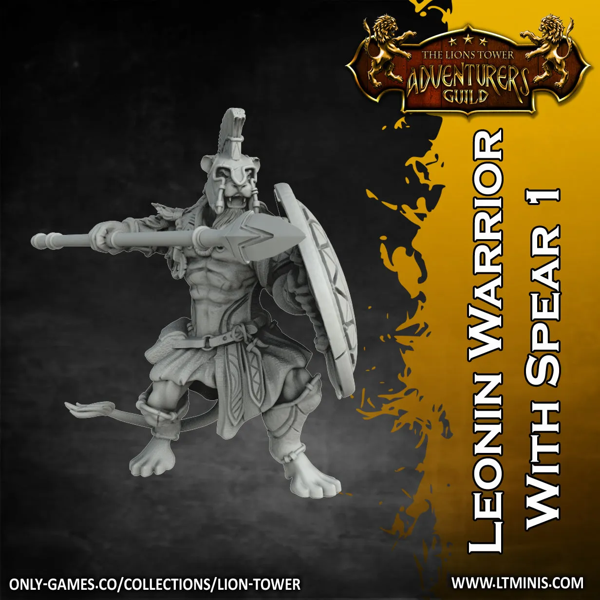 Leonin Warrior with Spear 1 (32mm scale)