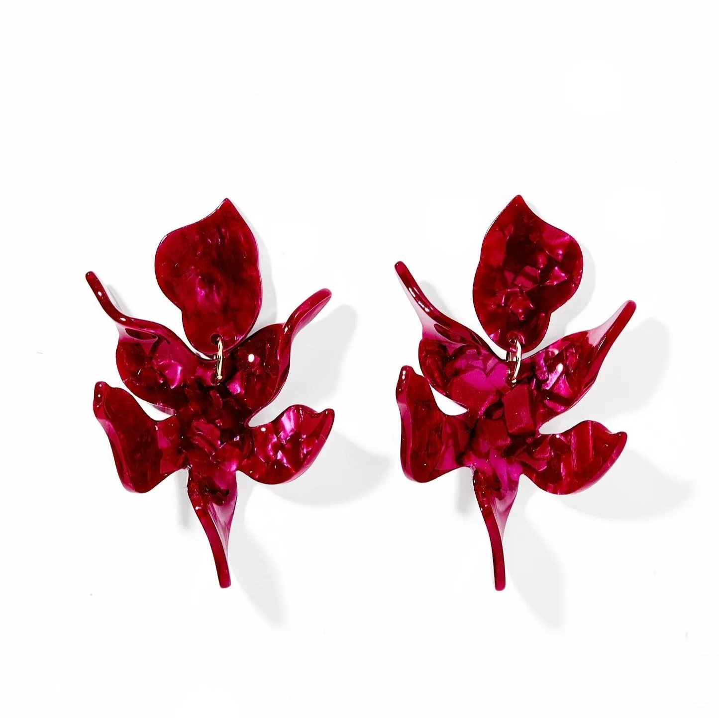 Linny Co | Flora Drop Earrings in Pinot Noir Burgundy