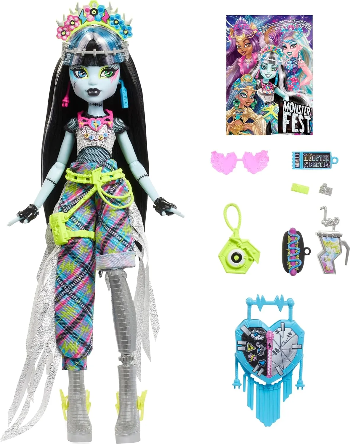 Monster High Frankie Stein Doll with Glam Monster Fest Outfit For Kids 8-15 Years