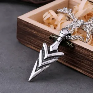 Retro Charm Nordic Spartan Warrior Spear Viking Necklace