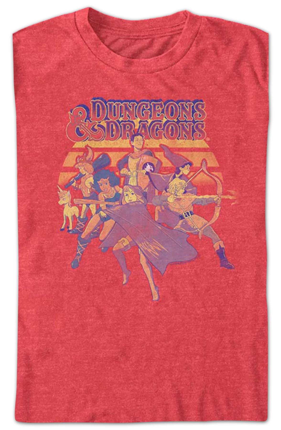 Retro Sunset Collage Dungeons & Dragons T-Shirt