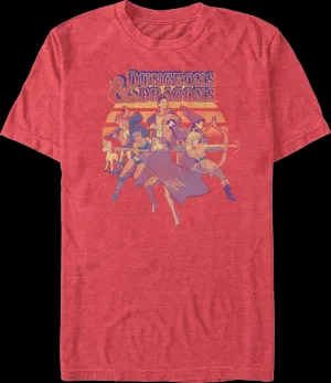 Retro Sunset Collage Dungeons & Dragons T-Shirt