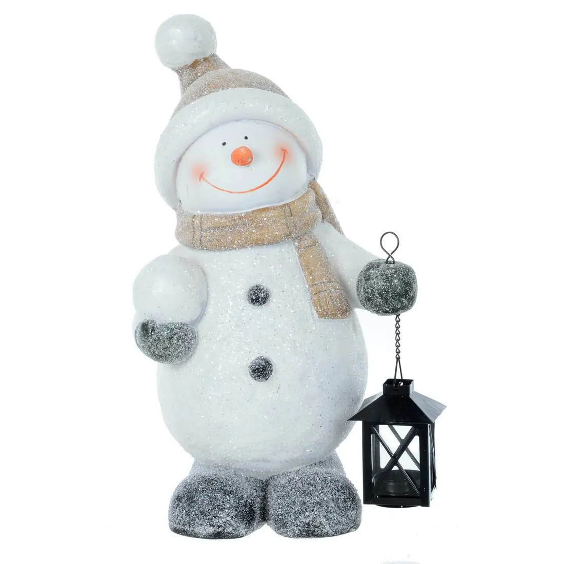 Santa Snowman With Tealight Lantern Christmas Ornament 43cm