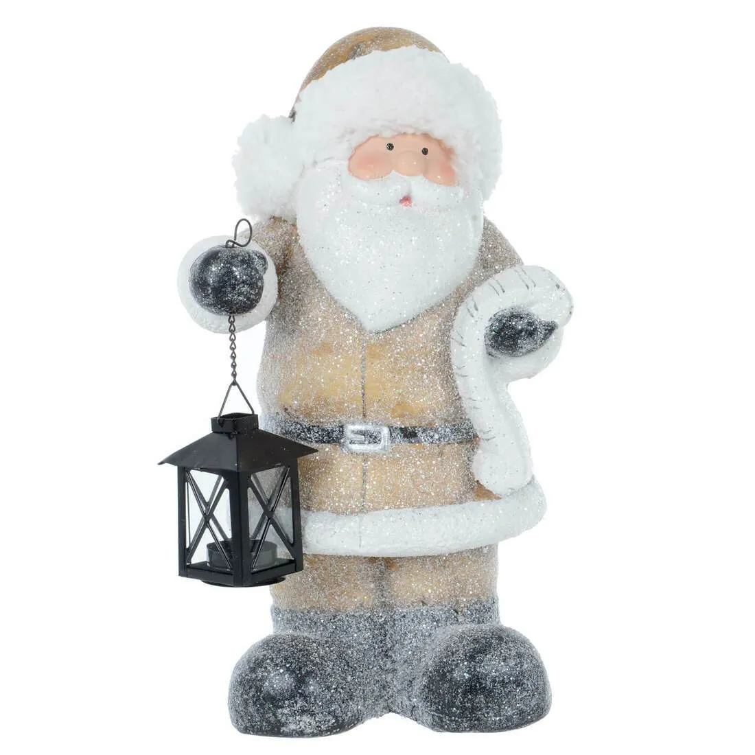 Santa Snowman With Tealight Lantern Christmas Ornament 43cm