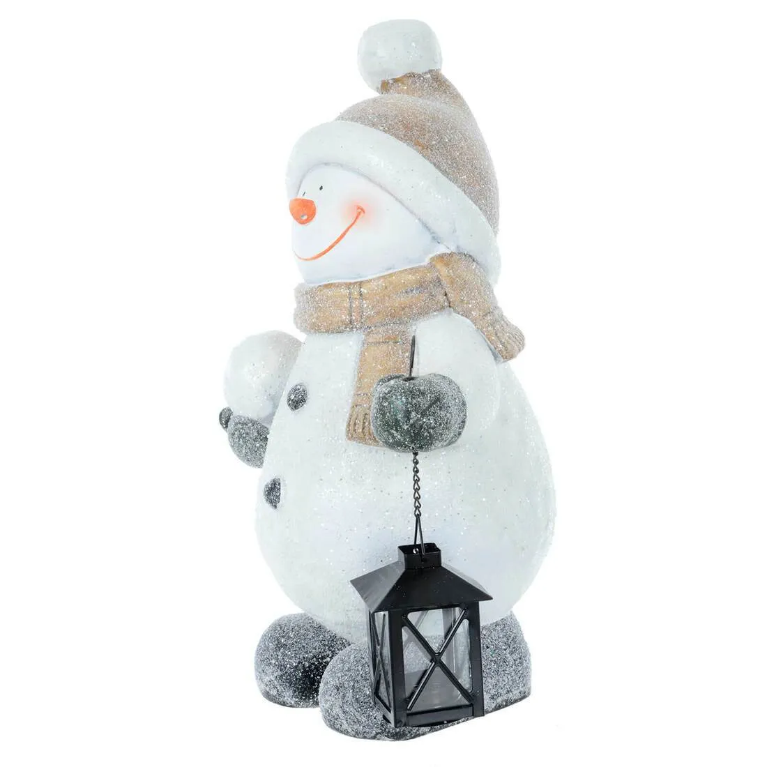 Santa Snowman With Tealight Lantern Christmas Ornament 43cm