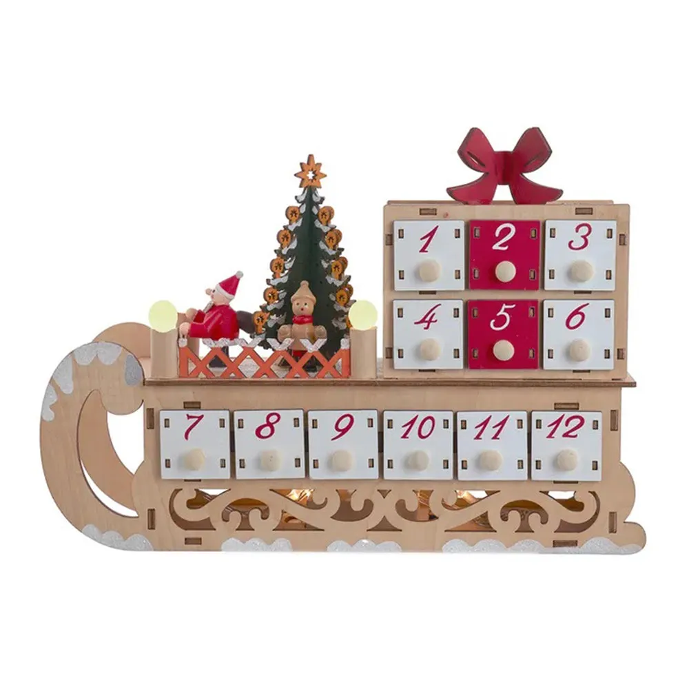 Santa's Illuminated Sleigh and Advent Calendar