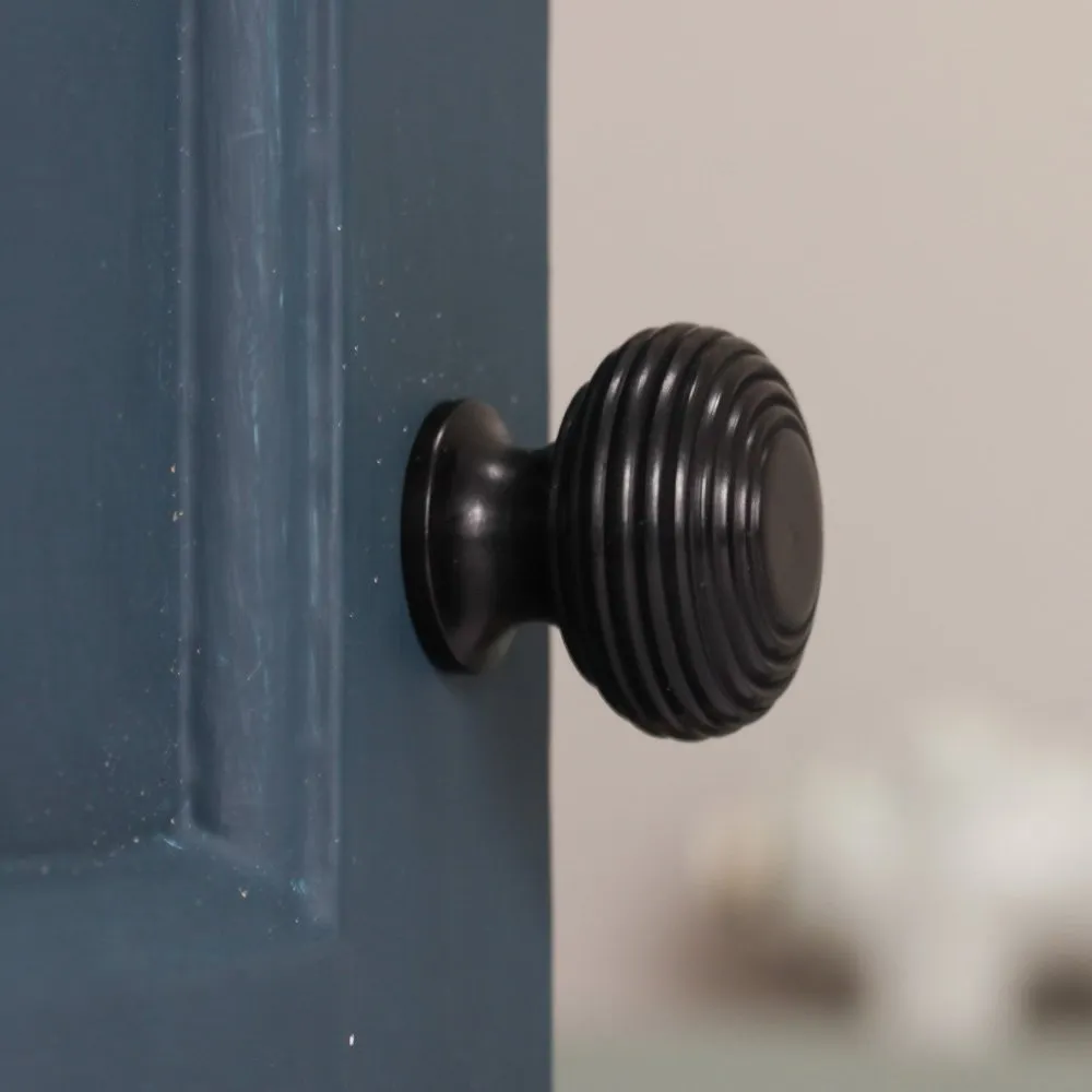 Solid Ebony Beehive Cabinet Knob