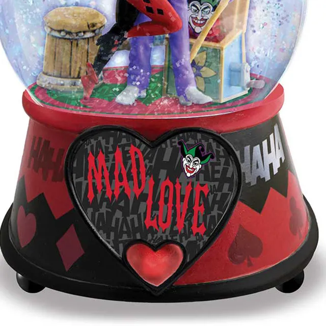 The Bradford Exchange Batman The Joker and Harley Quinn Musical Glitter Globe: Mad Love 5.75"H x 4" Diameter