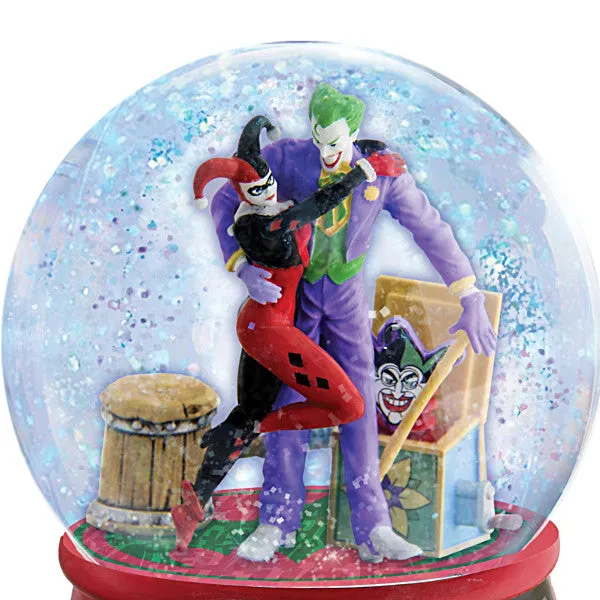 The Bradford Exchange Batman The Joker and Harley Quinn Musical Glitter Globe: Mad Love 5.75"H x 4" Diameter