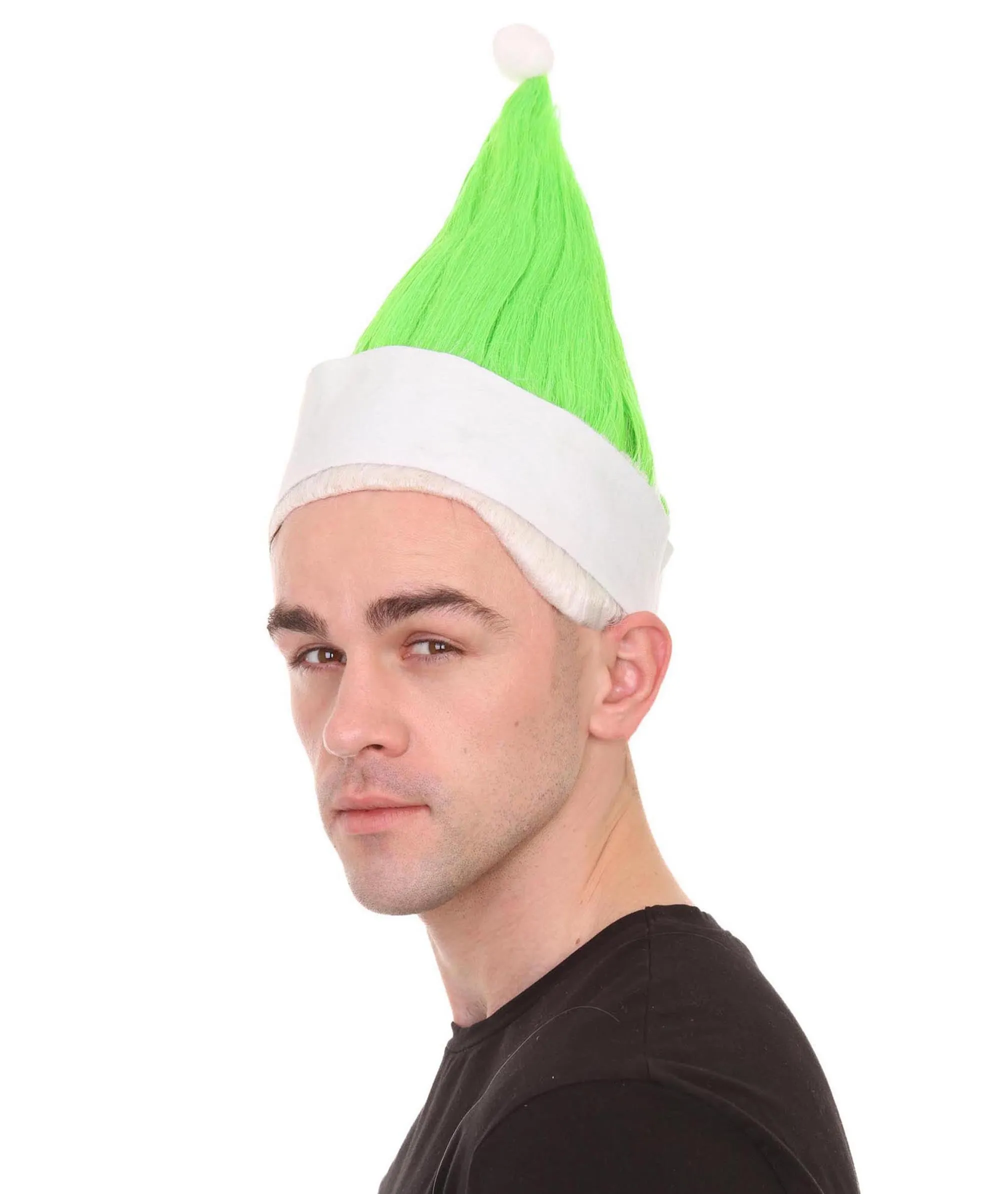 Unisex Santa's Sidekick Green Wig | Christmas Wig | Breathable Capless Cap | Flame-retardant Synthetic Fiber