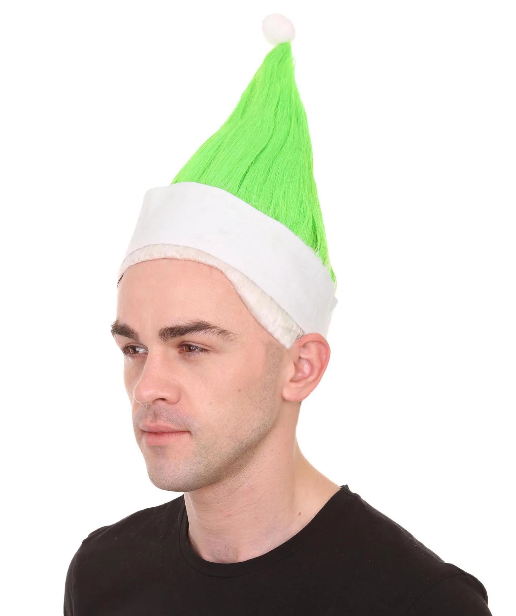 Unisex Santa's Sidekick Green Wig | Christmas Wig | Breathable Capless Cap | Flame-retardant Synthetic Fiber