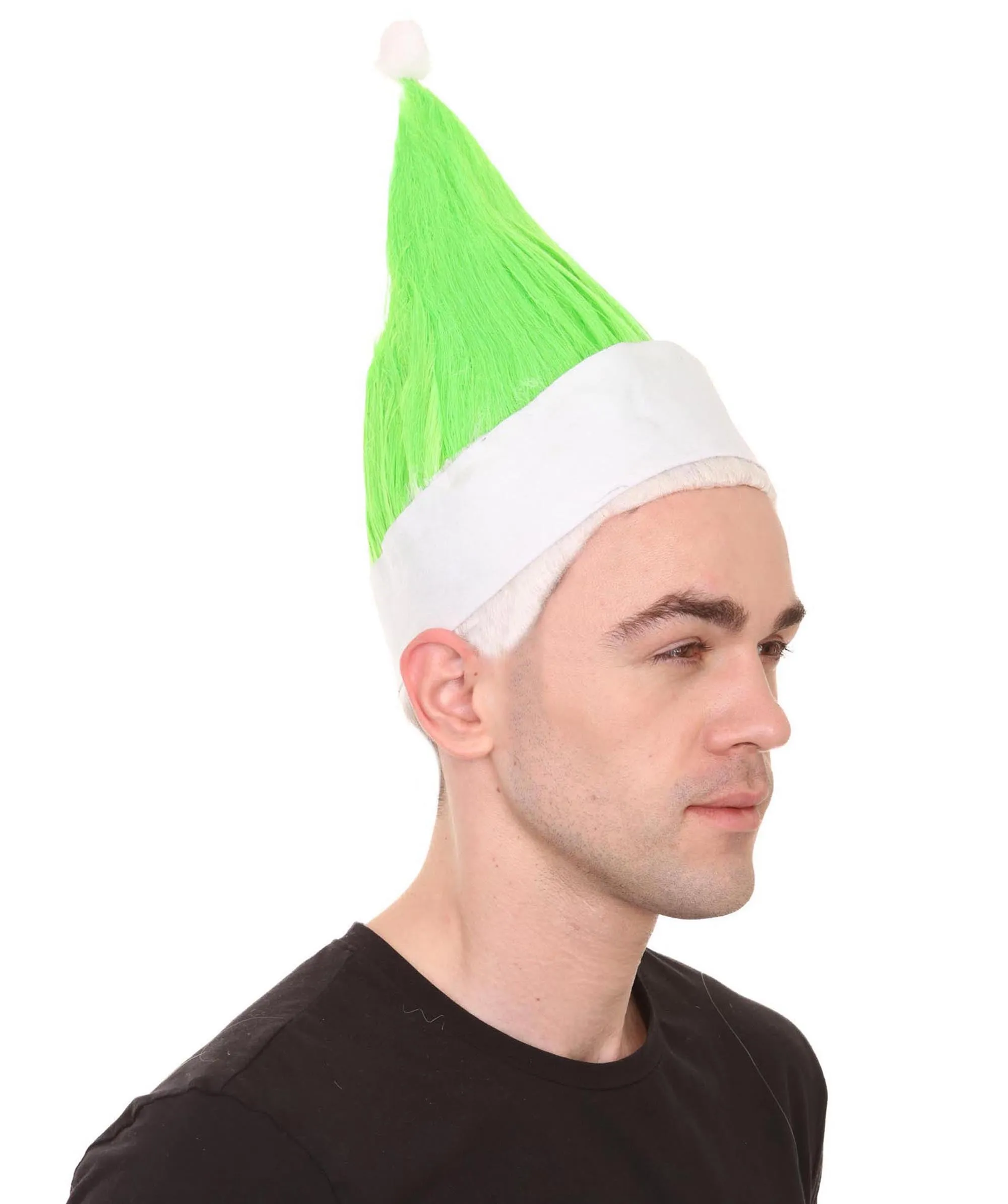 Unisex Santa's Sidekick Green Wig | Christmas Wig | Breathable Capless Cap | Flame-retardant Synthetic Fiber