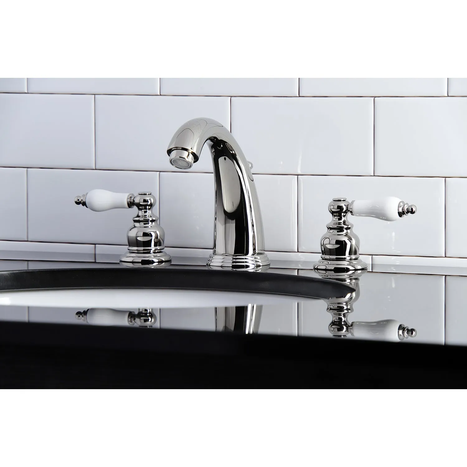 Victorian Two Handle 8 In. Two-handle 3-Hole Deck Mount Widespread Bathroom Sink Faucet