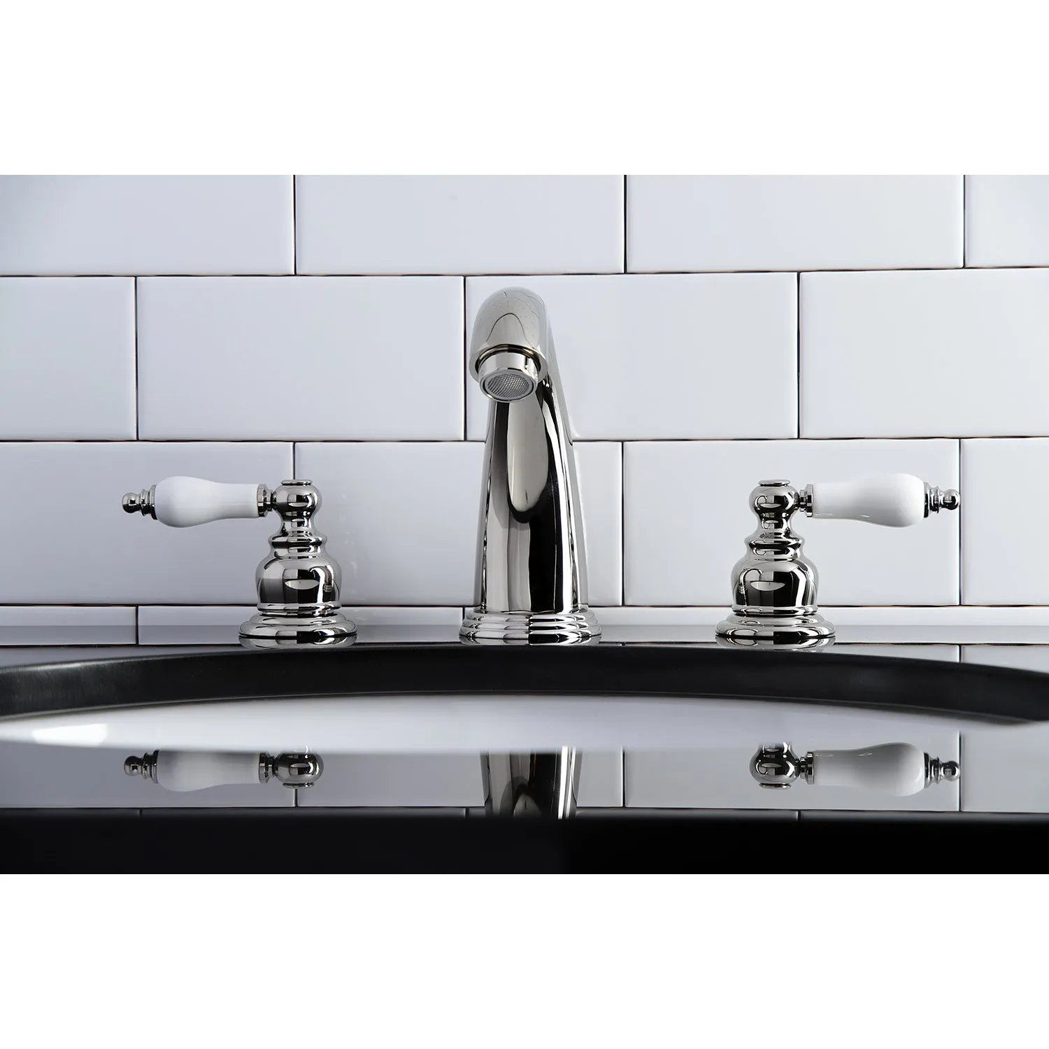 Victorian Two Handle 8 In. Two-handle 3-Hole Deck Mount Widespread Bathroom Sink Faucet